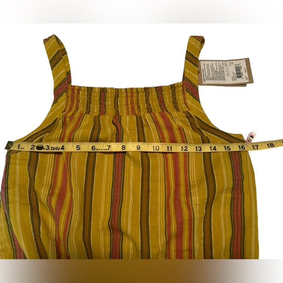 Prana NWT Little Palm Cami gold with stripes and drawstring at hem size XS - Picture 4 of 8